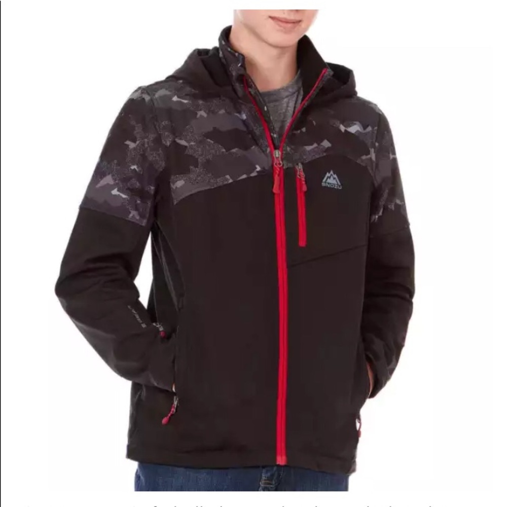 Snozu Boys SoftShell Fleece Lined Jacket Black NWT